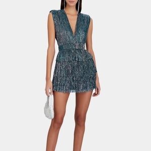 Sabina Musayev Teal Mini Dress